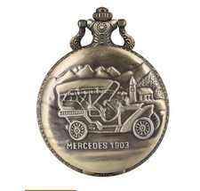 Retro Rare Mercedes 1903 Bronze Pocket Watch Intricate Craftsmanship Timepiece