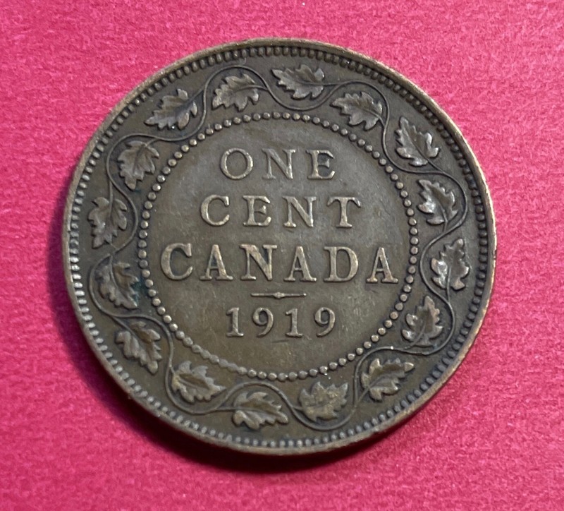 CANADA  1 Cent 1919 Coin in very nice condition, KM21.