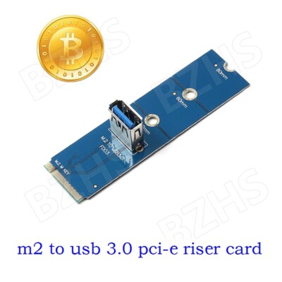 NGFF M.2 To USB 3.0 Adapter Converter Expansion GPU Riser Card for Mining blue
