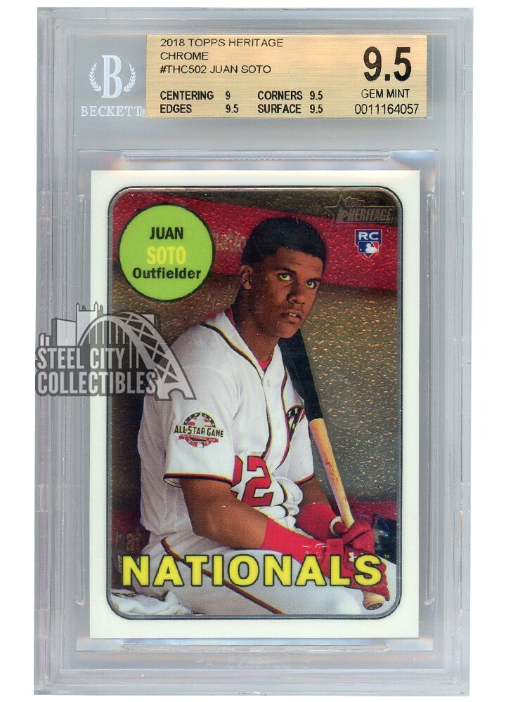 Juan Soto 2018 Topps Heritage Chrome Rookie Card #THC-502 397/999 BGS 9.5