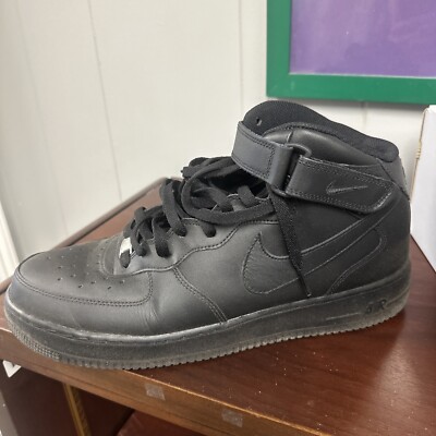 Size 14 - Nike Air Force 1 '07 Mid Triple Black Men's 315123
