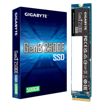 Gigabyte SSD 500GB 2500E M.2 2280 NVME Phison Controller 3D NAND TRIM S.M.A.R.T