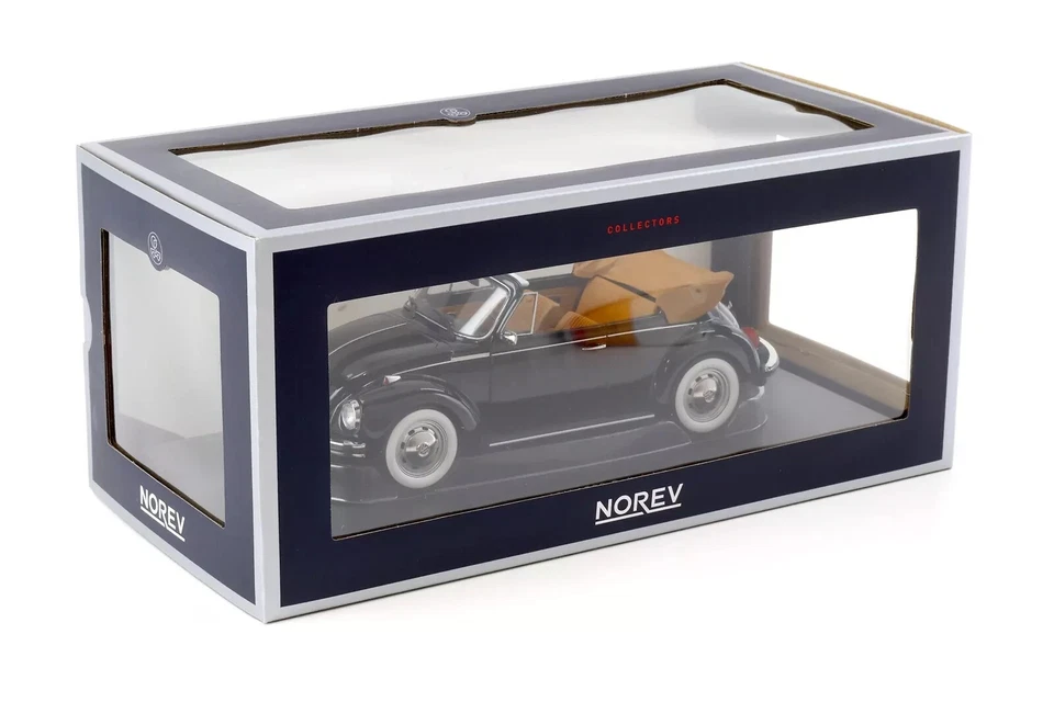 Volkswagen VW Bettle 1303 Cabriolet 1973 Black Norev 188533 Die Cast 1/18 - Immagine 2 di 4