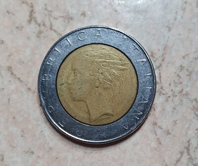 Moneta 500 lire bimetallica 1985 Rarità Quirinale Testa media