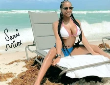 Sarai Minx Super Sexy Hot Adult Model Signed 8x10 Photo COA Proof 259