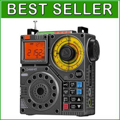 Compact Shortwave Radio with 5 LED Light Modes & Bluetooth - Perfect for Travel!