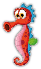 Funny Sea Horse Cartoon Car Bumper Sticker Decal
