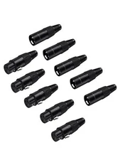 1/10Pack XLR 3-Pin Female Male Audio Mic Microphone Adapter Cable Connector Plug
