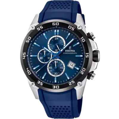 Festina Original F203302 Men's Rubber Strap Chronograph Dial Quartz Wristwatch