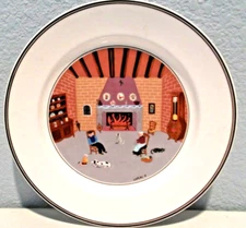 Villeroy Boch Naif Pattern Couple by Fire No. 5 by Laplau 8.25 inch Plate