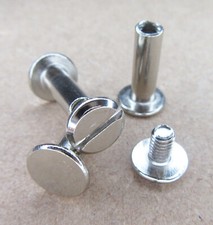5X15mm BOOK BINDING CHICAGO SCREWS NICKLE PLATED STEEL LEATHER BAG CRAFTS (1677)