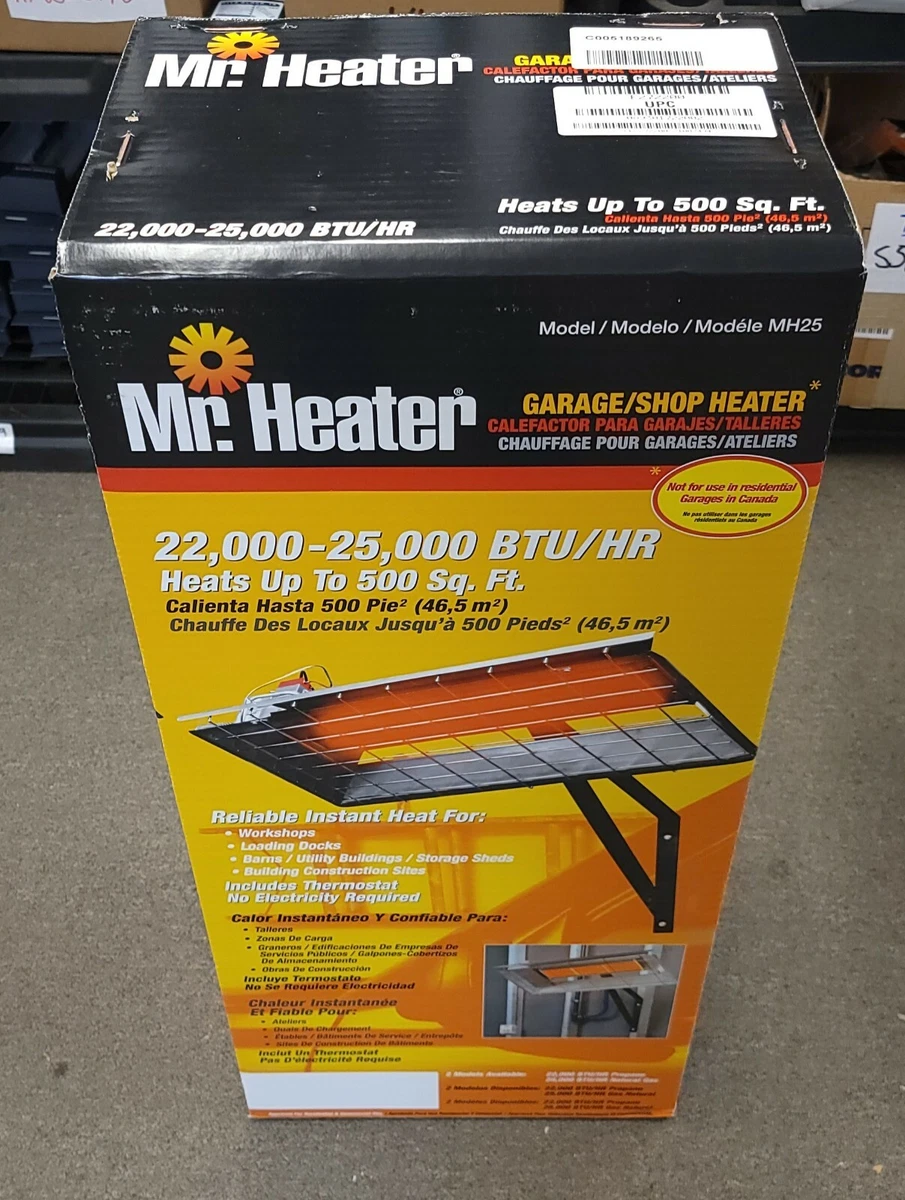 Mr. Heater MH25NG Garage/Shop Natural-Gas Radiant 25K BTU Heater - F272200  89301722002 | eBay