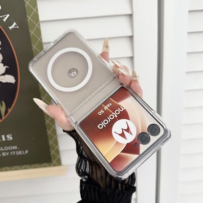 For Motorola Moto Razr/Plus 2024/2025/Ultra Shockproof Clear PC Mag Safe Case 