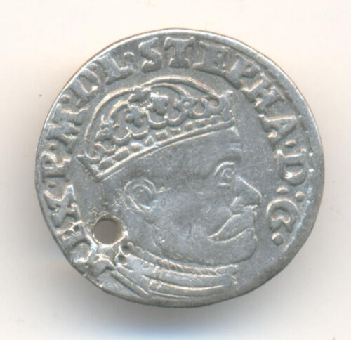 Poland silver coin III GROSCHEN Stephan Batory 1584 - Zdjęcie 1 z 2