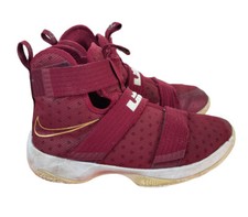 Zapatos de baloncesto Nike Lebron Soldier 10 Ten 845121-668 rojo dorado 5 años para mujer 6,5