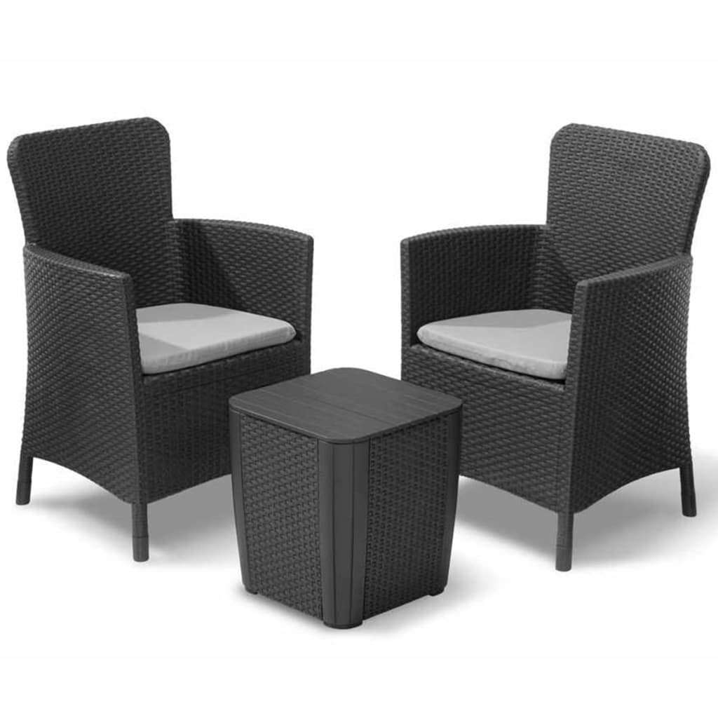 Mobilier pour balcon Miami 5 pcs pour vos apéritifs d'été en terrasse graphite