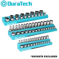 WORKPRO 3PC Magnetic Socket Organizer Set 1/4'' 3/8'' 1/2'' Metric Socket Holder