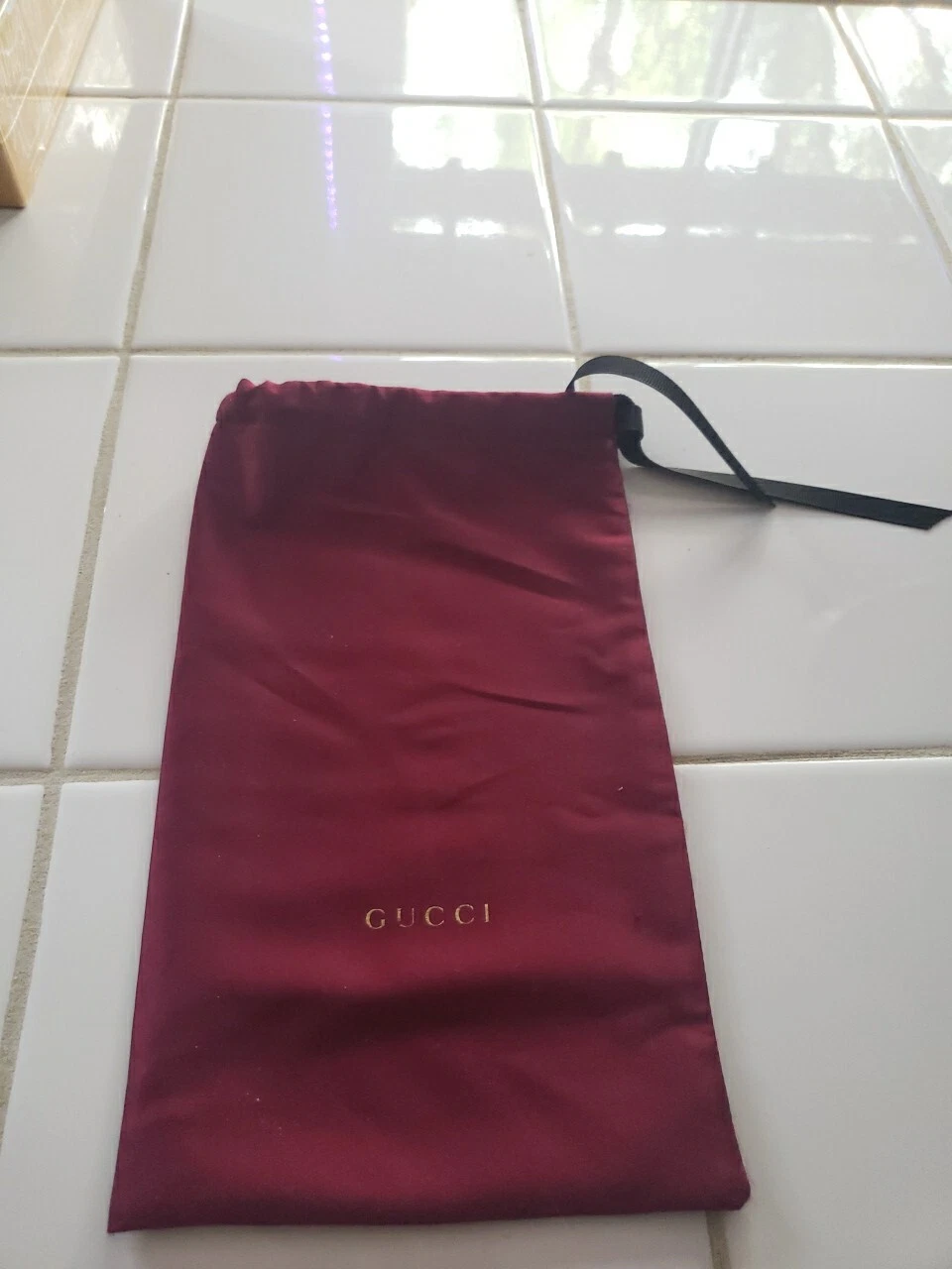 Sac à poussière marron Gucci poche de transport pour lunettes lunettes lunettes lunettes de soleil ou petits accessoires