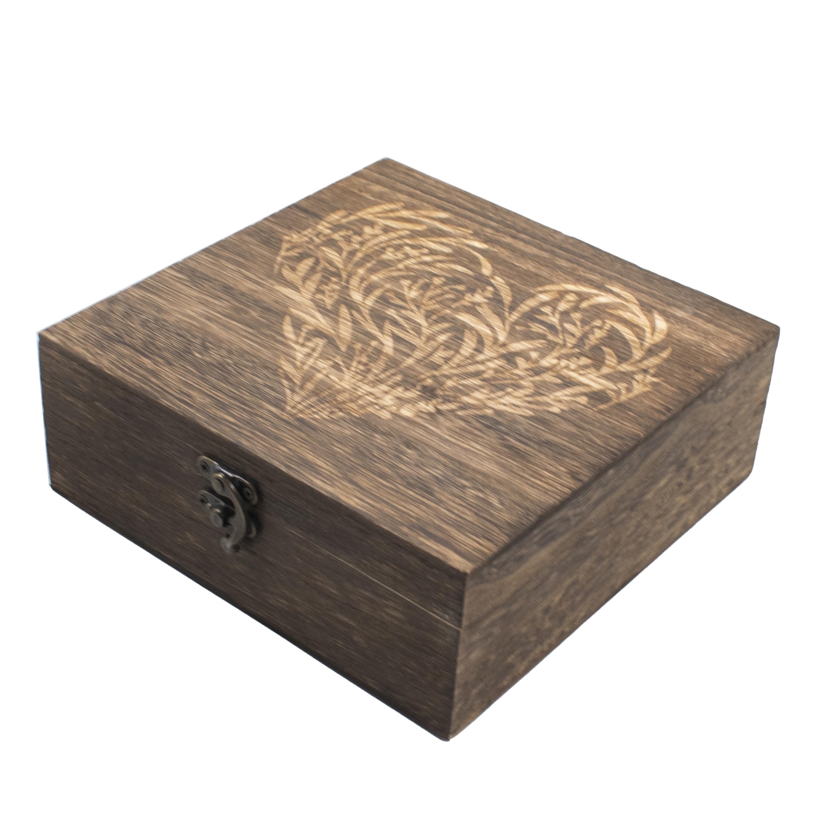 Wooden Memory Keepsake Boxes With Hinged Lids, Floral Heart Engraved Keepsake...