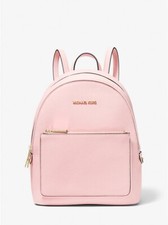 MICHAEL KORS POWDER BLUSH PALE PINK ADINA MEDIUM PEBBLED LEATHER BACKPACK BAG