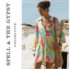 NWT Spell & The Gypsy Spell Plus Size Margi Hour Shirt Dress XXL