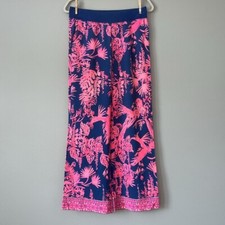 Lilly Pulitzer Seaside Beach Pant / Indigo Night Caw Engineered Bottom / SZ XS