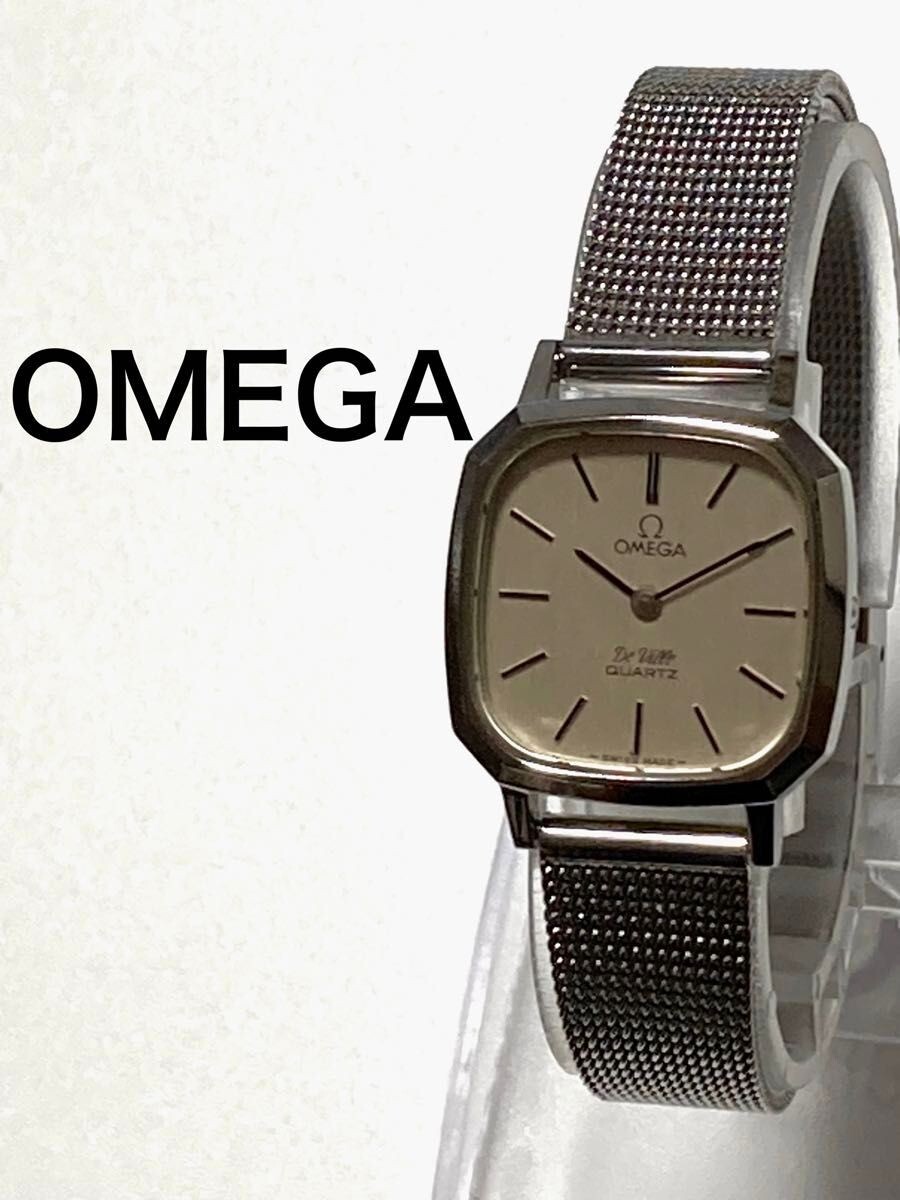 Omega Deville Watch Quartz 23mm Women's Silver Dial Swiss Made Octagon Japan