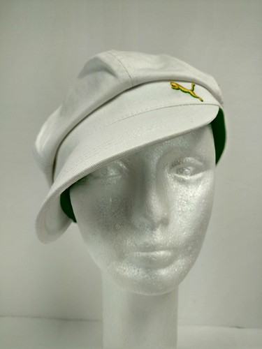 Puma White Newsboy Hat Cap Yellow Green 