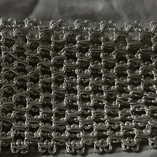 VINTAGE INTRICATE SILVER TRIM JEWELRY METALLIC  3  1/4” w X 10 Y