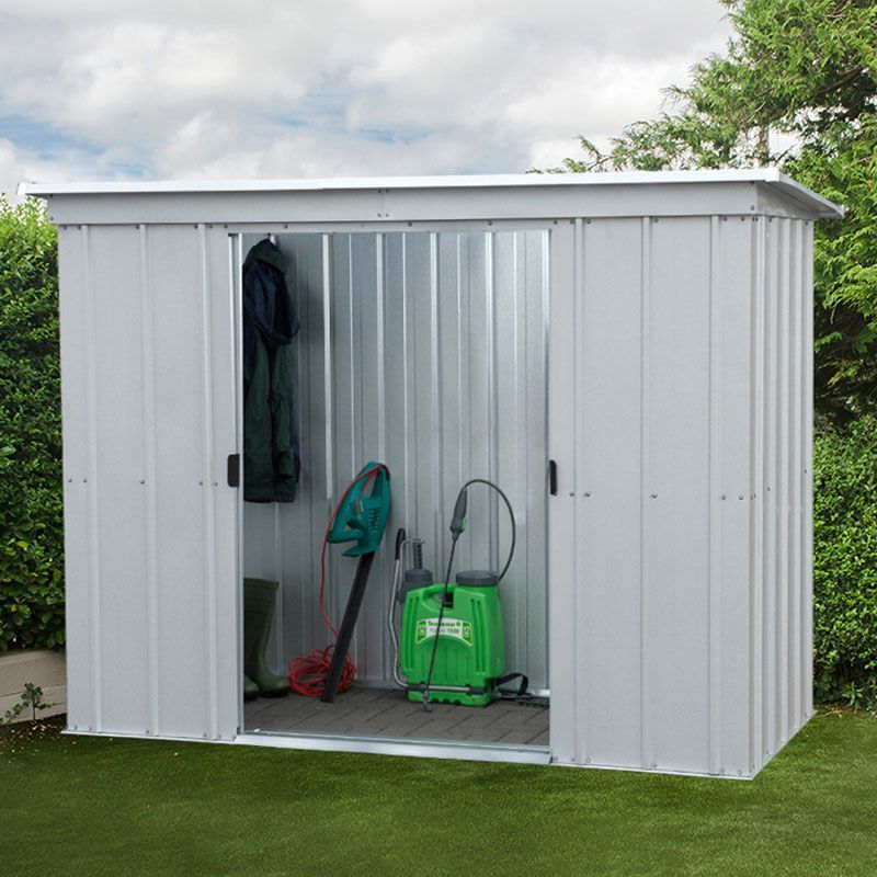 8x4 METAL GARDEN SHED YARDMASTER SHEDS 8ft x 4ft PENT GALVANISED STEEL STORAGE | eBay