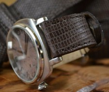 MA WATCH STRAP 26 24 22 MM GENUINE LIZARD SKIN BROWN MATTE HANDMADE FITS PANERAI