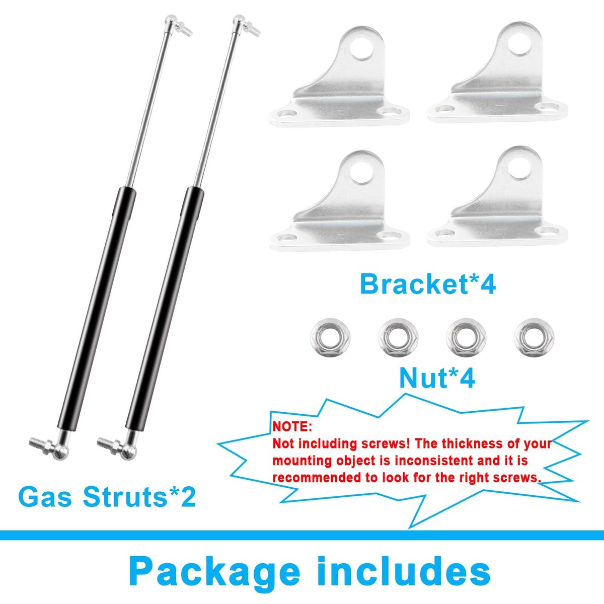 Vepagoo Vérins Hydrauliques 380mm 300N/30kg Lot De 2 Avec Kit De