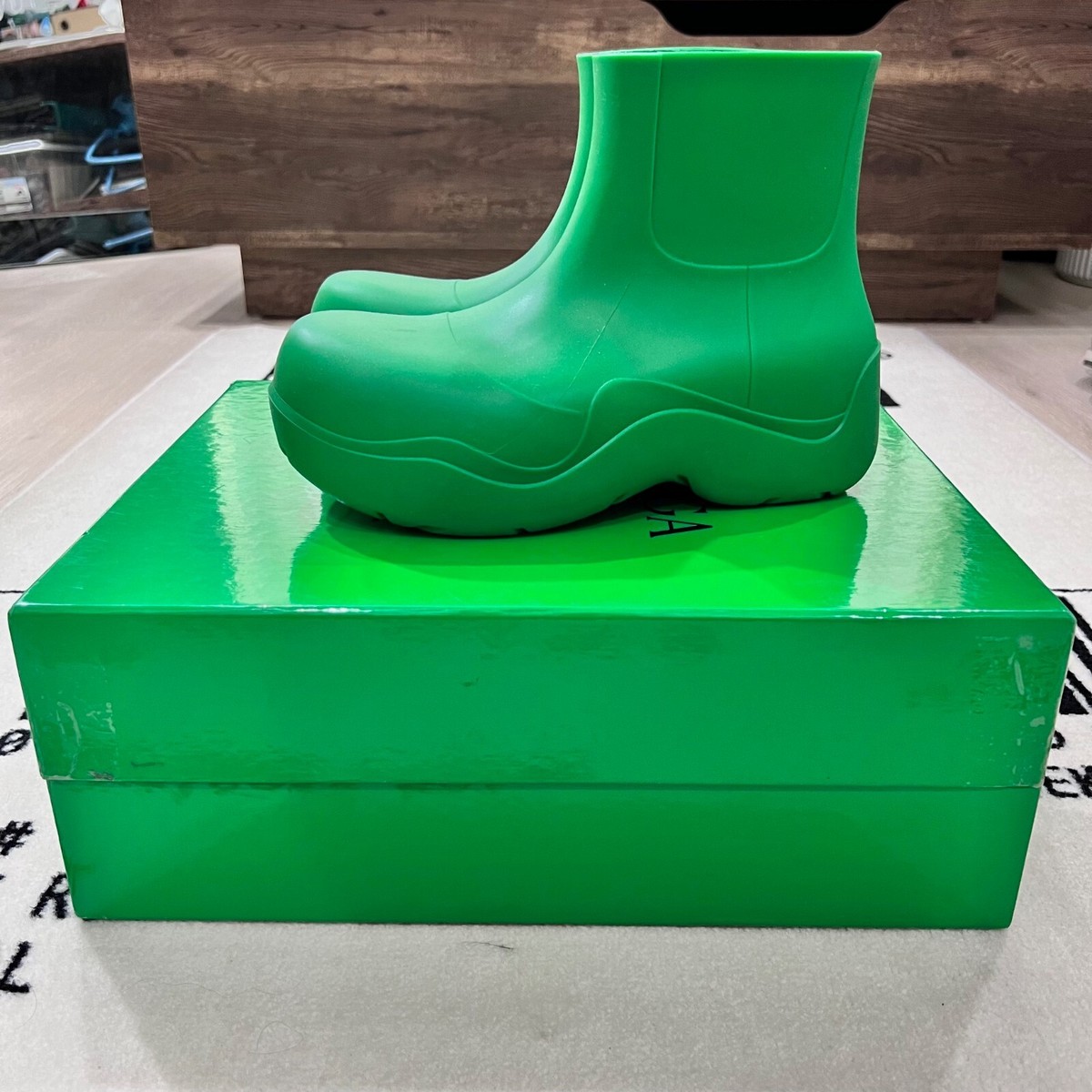 BOTTEGA VENETA Rubber Puddle Ankle Boots 38 Grass | eBay