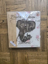 Vintage Thailand Photo album Hand Made  With 3D Elephants &  Natural paper  NIP