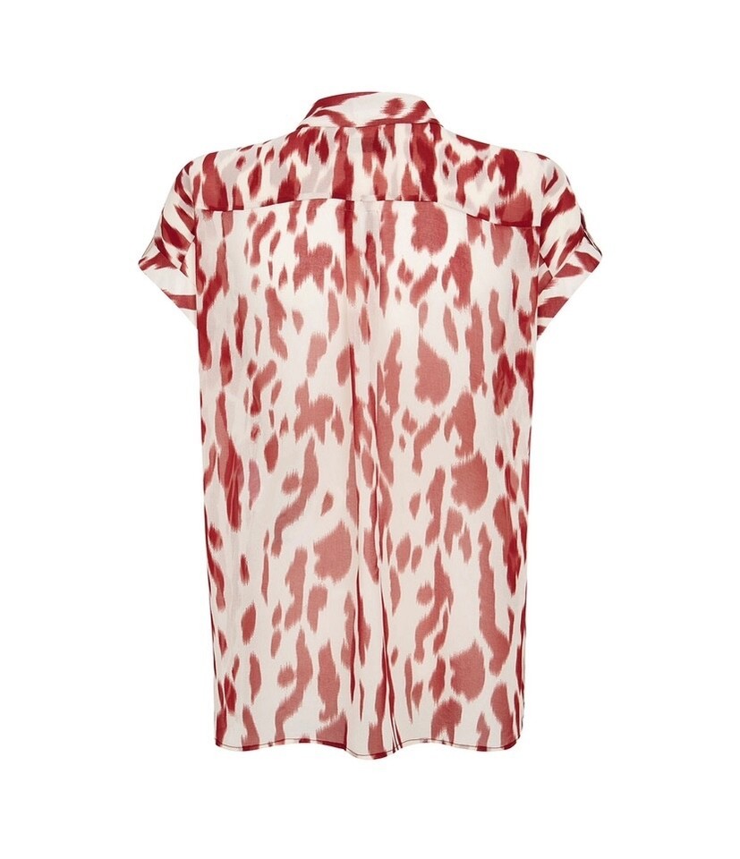 MINT VELVET Ivory /Dark Red Pia Animal Print Shirt UK 8 Ikat Blouse NEW