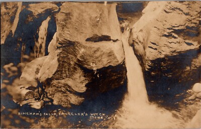 RPPC Bingham's Falls, Smuggler's Notch Stowe VT Vintage Postcard V18