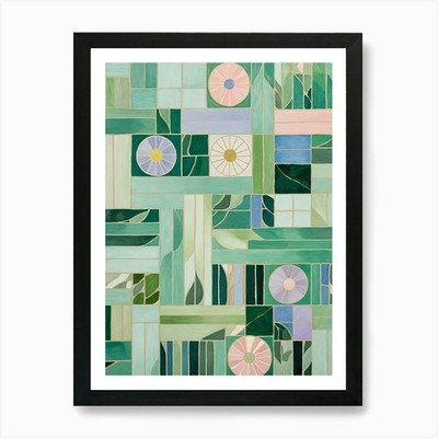 Tropisches Mosaik Nr1 Kunstdruck gerahmt Wandbild Poster Leinwanddruck Bild