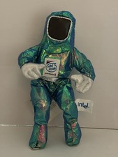 Vintage 1997 Intel Inside Pentium II MMX Bunny People Plush Iridescent Blue 8"