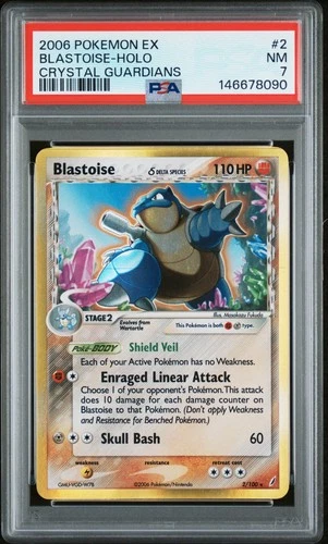 2006 POKEMON EX CRYSTAL GUARDIANS #2 BLASTOISE-HOLO PSA 7