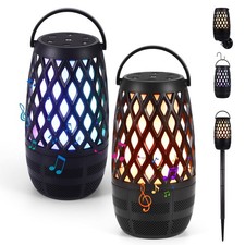 Upgraded Outdoor Bluetooth Speakers, 2 Pack RGB Flame Speaker Multi-Sync Spea...