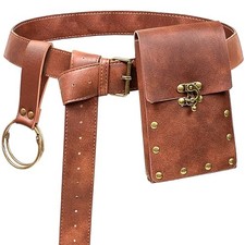 Renaissance Belt Pouch Coin Purse Skirt Hike Set Medieval Festival 1-Brown