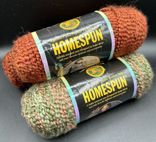 Lot of 4 Skeins Lion Brand Homespun Yarn Russet Mediterranean Navajo Extra