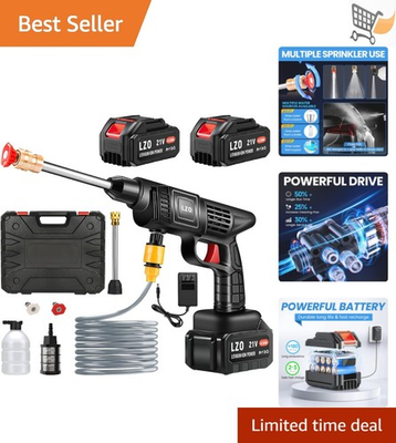 #ad Cordless Pressure Washer Battery Powered 21V x2 Nozzle Soap Container $81.98
