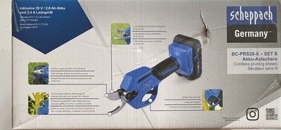 Astschere bc-prs28-X 20V mit 1x 2,0Ah Akku und Ladegerat IXES Scheppach
