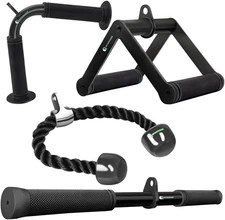 Cable Machine Attachment Set LAT Pulldown Attachments Weight black-4.0 