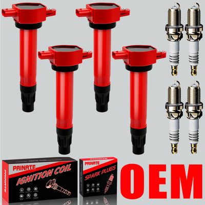 4X OEM High Performance Ignition Coil & 4X Spark Plug For Dodge Jeep 2.4L UF557
