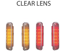 Set 1973-1980 Gmc Truck Amber Red Led Side Marker Lights W Clear Lens