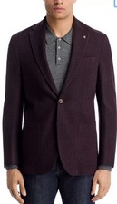 Jack Victor Men  s Hampton Textured Microcheck Stretch Wool Sport Coat