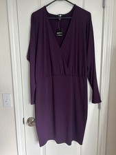 Forever 21+ Women’s Deep Neck Knee Length Long Sleeve Dress NWT - Size 2x