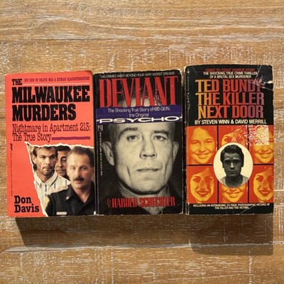 True Crime Paperback Lot- Milwaukee Murders - Deviant - Ted Bundy